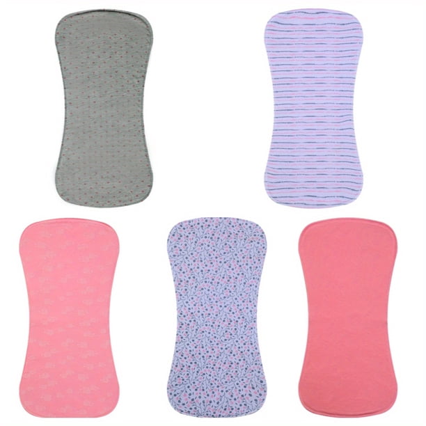 5 Pack Cotton Baby Burp Cloths Extra Absorbent Soft For Baby Boys And Girls