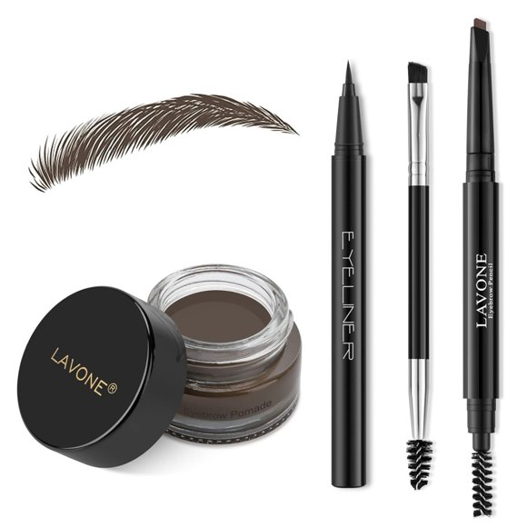 Kit de maquillaje LAVONE para estampar cejas con pomada y delineador de ojos