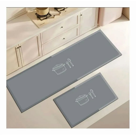 Alfombra De Cocina Antideslizantes Y Lavables 1.2 M 40 Cm Color Liso Gris Gris