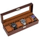 thumbnail image 1 of Watch Box ProCase con 6 ranuras para hombre, almacenamiento de relojes, color marrón, 1 of 8