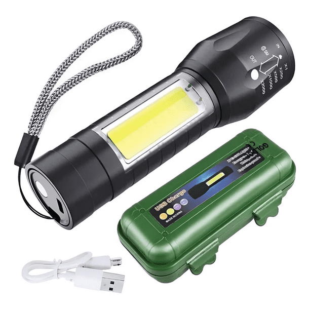 Linterna Led Tactica Pequeña Portátil Recargable Usb Negro | Lider