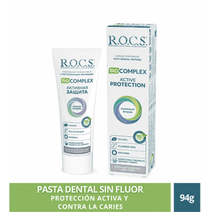 Pasta Dental Sin Fluor Rocs Biocomplex 94G Protección Activa