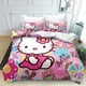 thumbnail image 1 of Sanrio Hello Kitty Bedding Set 3 Piece Full Size Printed Soft Polyester Bedding Set Girls Bedroom Decorations Gifts for Kids Bed Sheets, 1 of 5