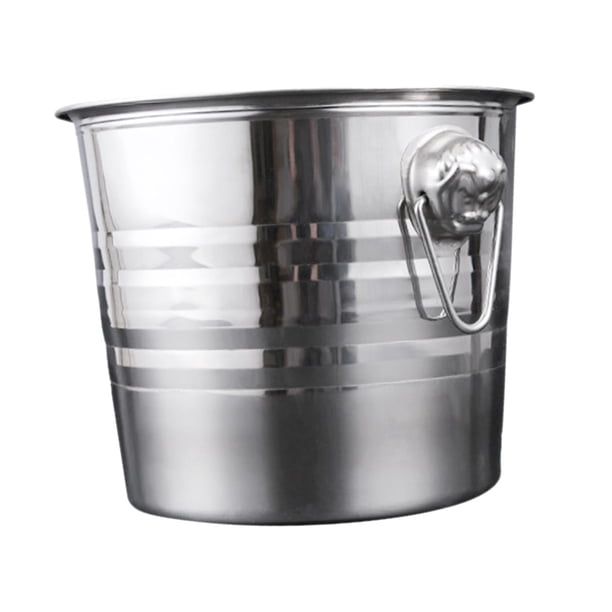 Cubo de hielo Cubos de bebida Aislamiento de doble pared Cómodo Acero inoxidable 3/5 / 7L Cubo de hielo Cubo de bebidas para cócteles Botella Inicio 26x23x20.5cm