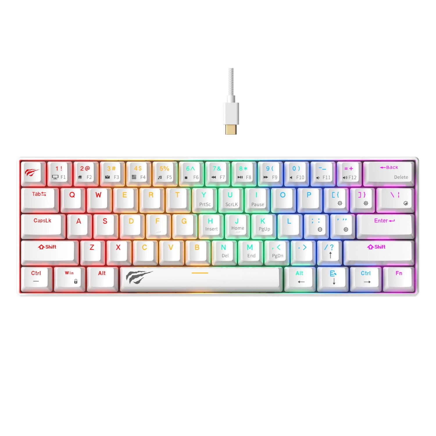 Teclado Gamer Mecánico Luces Rgb Kb903l Havit Blanco