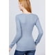 thumbnail image 3 of Saronite Camiseta Térmica de Manga Larga con Cuello Henley de Algodón Acanalado Básico, Azul (para Mujer), 3 of 4