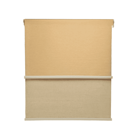 Guiza - Cortina Roller Blackout 2 Paño 240 Cm Altura Doble Con Visillo Sin Cenefa