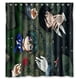 thumbnail image 1 of Cortina de ducha de mayordomo negro, juego de cortina de baño con ganchos, tamaño 60 x 72 pulgadas, 1 of 3