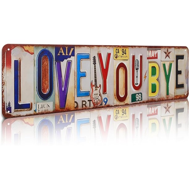 Letrero te quiero más vintage metal arte pared puerta principal San Valentín decoración hogar granja moderna 10x40 cm