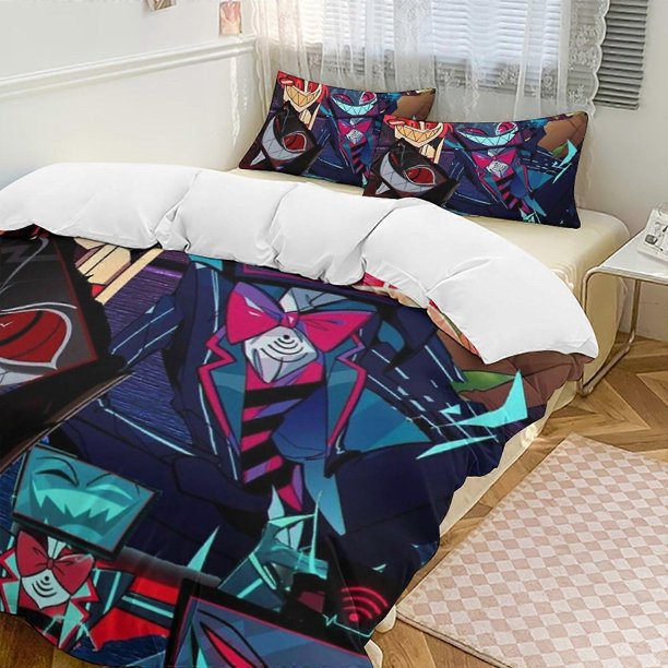 Hazbin Hotel3-Piece Twin Bed Set - Includes Single Comforter And Pillowcases Bedding - Fade Resistant Microfiber - Hazbin Hotel Lc