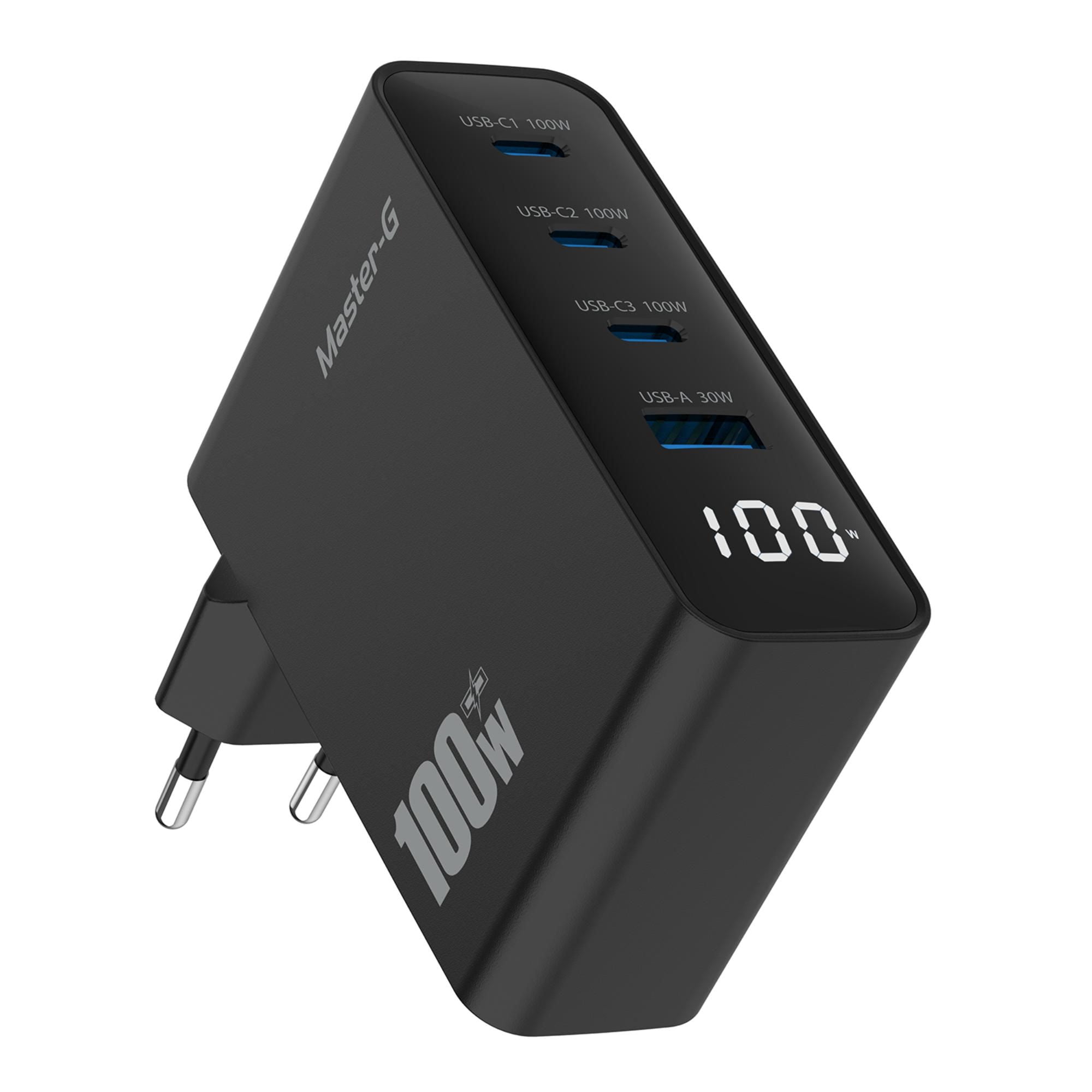 Master-G - Cargador Portátil 100W Con Cable (3Xusb-C; 1Xusb-A)