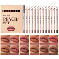 Set Delineador De Labios Bekoeen Matte Velvet 12 Colores A Prueba De Agua