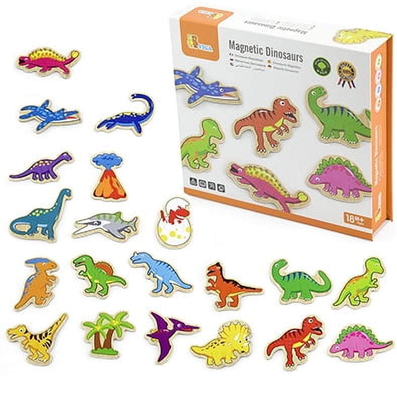Viga - Juguete Madera Dinosaurios Magneticos 20 Pz