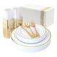 thumbnail image 1 of Platos Desechables Elegantes Fiesta 10 Personas 70 Pcs Gold, 1 of 5