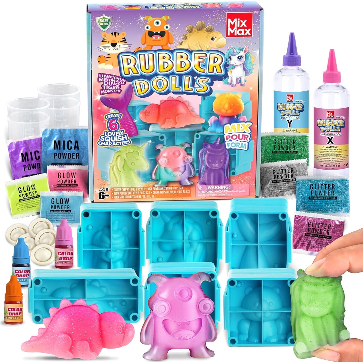 Kit Mixmax Muaecos Squishy 6 Moldes Multicolor Diy