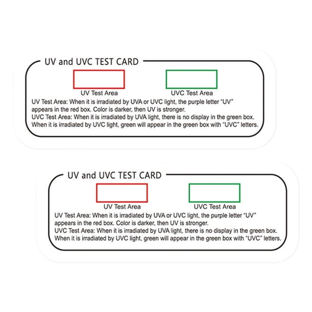 2 Tiras Reactivas UVC, Tarjetas Indicadoras UVC Reutilizables De PVC, Tarjeta De Prueba De Luz UVC Para El Hogar