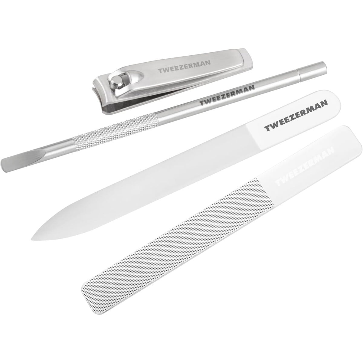 Set Manicura Tweezerman Lima Vidrio Cortaúñas Pulidor