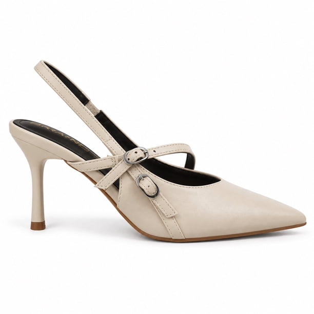 Zapato Mujer Stiletto Tacón Aguja Puntiagudo Ecocuero