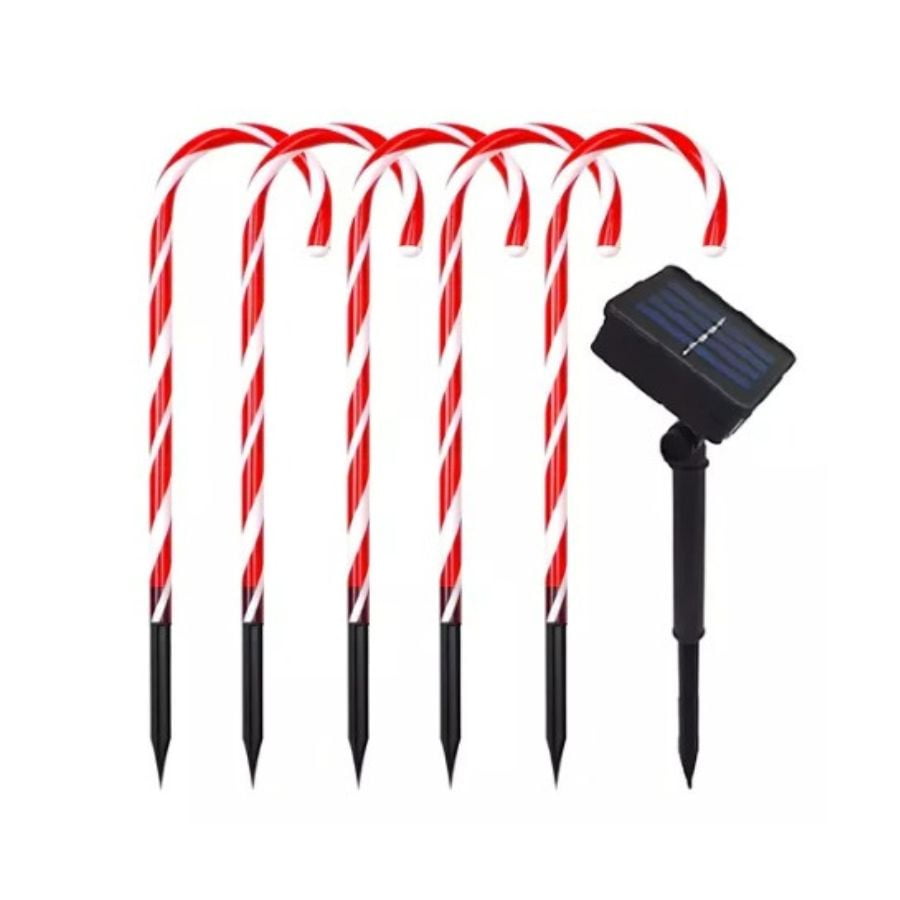 Click Ventas - Pack X5 Luces Decorativas Solares Navideñas Bastones Dulces