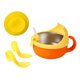 thumbnail image 4 of Cuenco Para Bebé Con Cuchara, Tenedor, Paja, Base De Succión, Cuenco Portátil Para El Hogar Para Ni?os, Color Naranja, 4 of 5