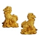 thumbnail image 5 of 1 Par De Cobre Chino Fengshui Kylin Chi-lin Qilin Dios Bestia Estatua Para El Hogar Oro 5,5x7 Cm, 5 of 5