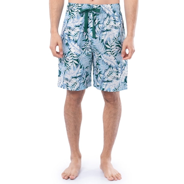 Pantalones cortos para dormir IZOD de popelina estampada, corte holgado, para hombre, turquesa
