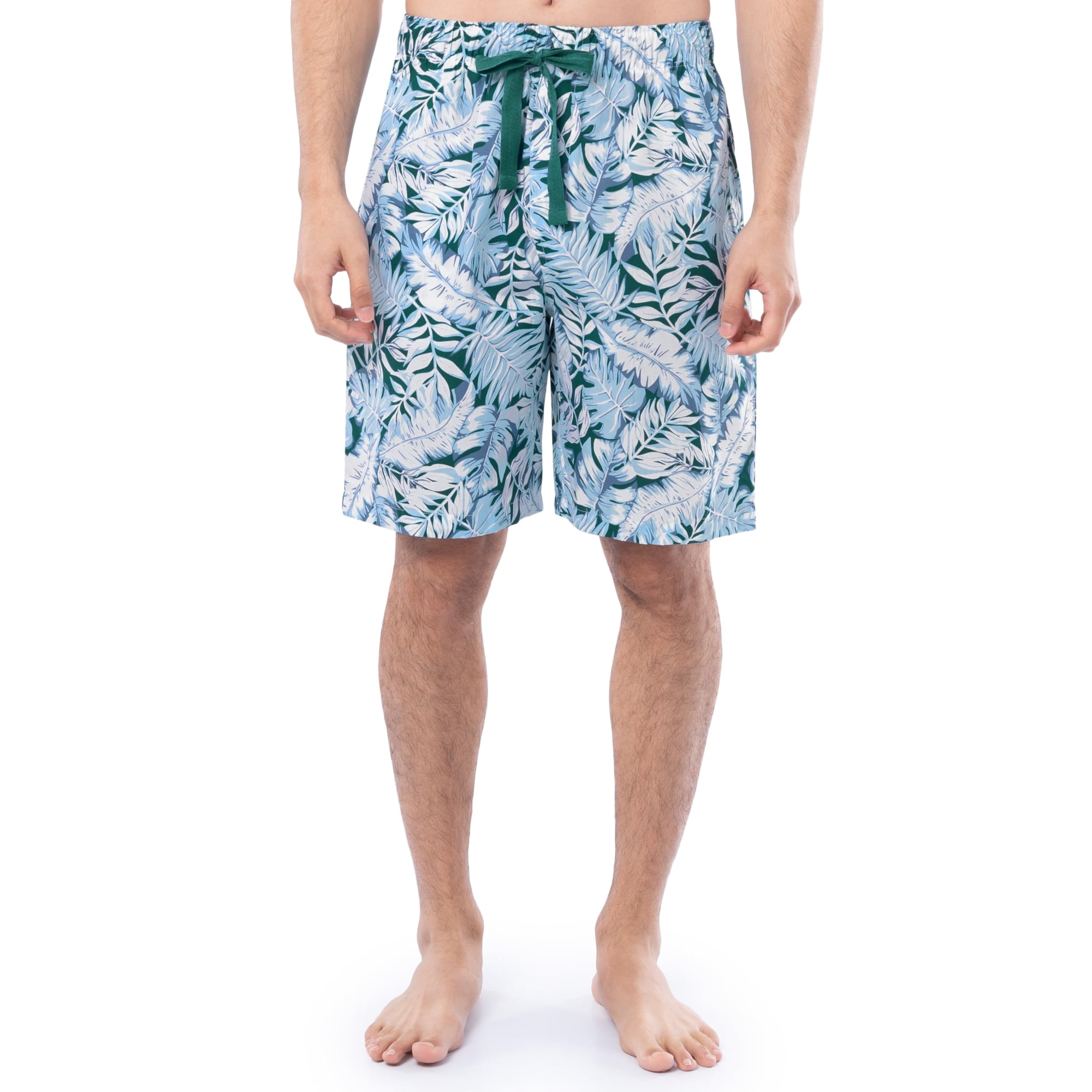 Pantalones Cortos Para Dormir Izod De Popelina Estampada, Corte Holgado, Para Hombre, Turquesa