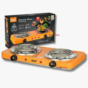 Raf - Cocina Electrica Doble Plato Naranja 2000W De Potencia