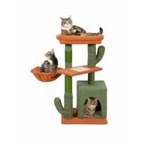 Genérico - Torre Arbol Rascador Gatos Poste Michi Cactus Verde