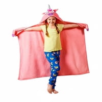 Global Latin Group - Manta Frazada De Polar Con Capucha Y Ojos Luminosos Rosa