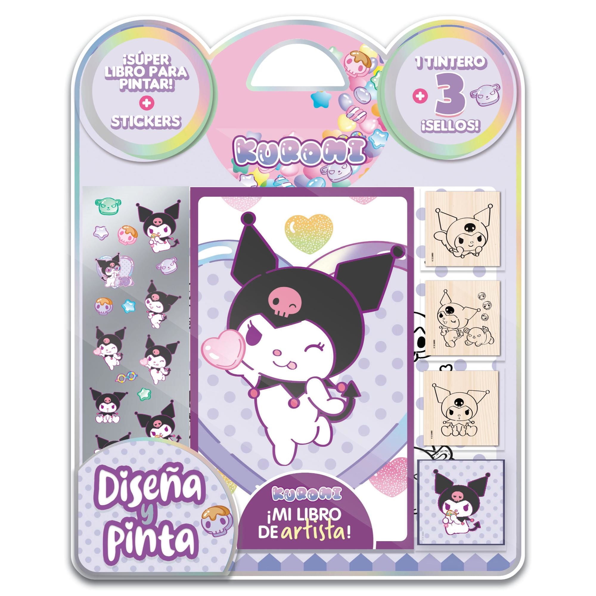 Blister Libro Para Pintar + 1 Tintero Sellos Y Pinta Kuromi Vertice