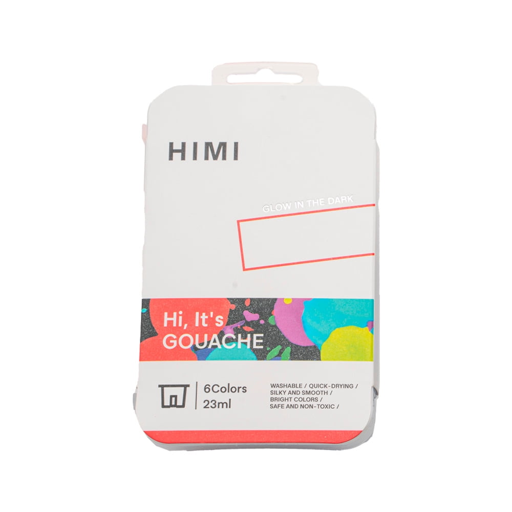 Himi Set Gouache Brillo En La Oscuridad 6 Tonos Basicos 23ml