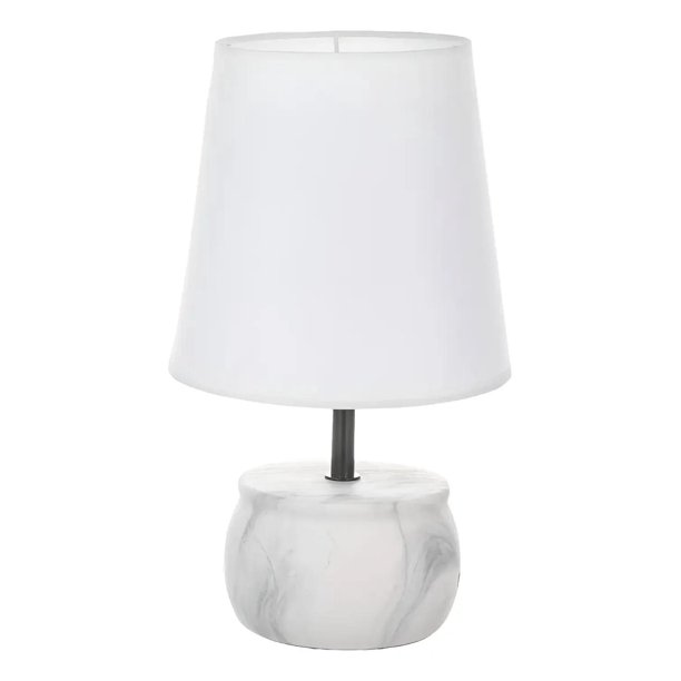 Lampara De Velador Lampara De Mesa Diseño Marmol Plana blanco 1