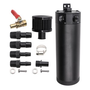 Ioensy - Kit De Lata De Captura De Aceite Universal De 13 Piezas Filtro De Respiradero De Depósito Negro De 2 Puertos