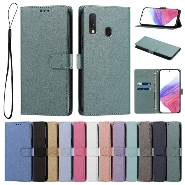 Cartera para Samsung Galaxy A20e con Bolsillo de Tarjetas, Verde Oscuro