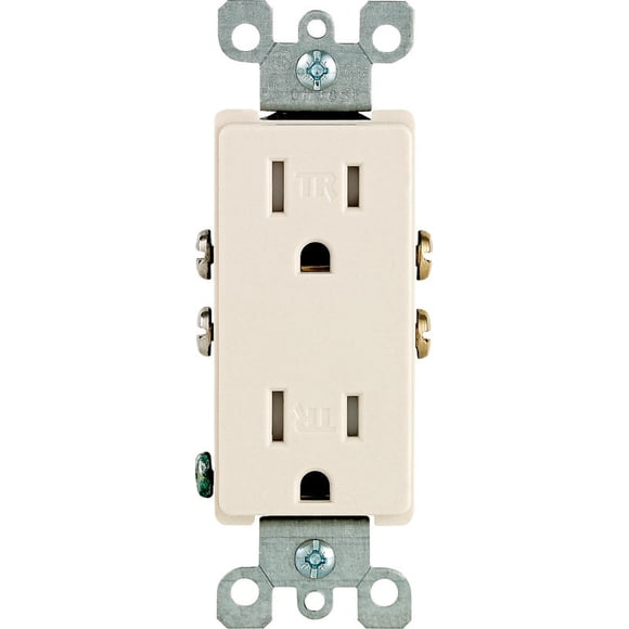 Outlet Leviton Decora, 15 A, 125 V, dúplex, color almendra clara, paquete de 1 unidad