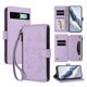 thumbnail image 1 of Funda Cartera Mariposa para [Google Pixel 8A] con Soporte y Cremallera Morado claro, 1 of 6