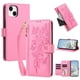 thumbnail image 1 of Funda Billetera Floral en Relieve iphone15 plus con Tarjetero y Cremallera Rosa, 1 of 6