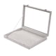 thumbnail image 2 of Caja de almacenamiento de joyas, bandeja de joyería con tapa transparente, soporte para presentación de joyería para anillos, pendientes, collares, pu Gris, 2 of 5
