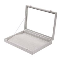 Ioensy - Organizador De Collares Estuche De Almacenamiento De Joyas A Prueba De Polvo De Mesa Organizador De Joyas Gris