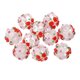 thumbnail image 1 of Uxcell 10 piezas de cuentas de vidrio hechas a mano con relieve, cuentas espaciadoras sueltas de vidrio de 14 mm con flor para bricolaje, blanco rojo, 1 of 6