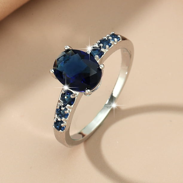 Elegant Sapphire Glass Circle Wedding Ring - Perfect for Any Occasion