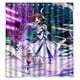 thumbnail image 1 of Cortina de ducha de anime con plumas moradas brillantes para niña, juego de cortina de baño con ganchos, tamaño 66 x 72 pulgadas, 1 of 3