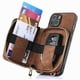thumbnail image 4 of Funda Tipo Cartera con Correa Cruzada para iPhone 14 Protección Contra Golpes Marrón, 4 of 6