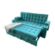 thumbnail image 4 of Sofá Cama en L Turquesa 3 Plazas con Baúl y Puffs 200 cm, 4 of 4