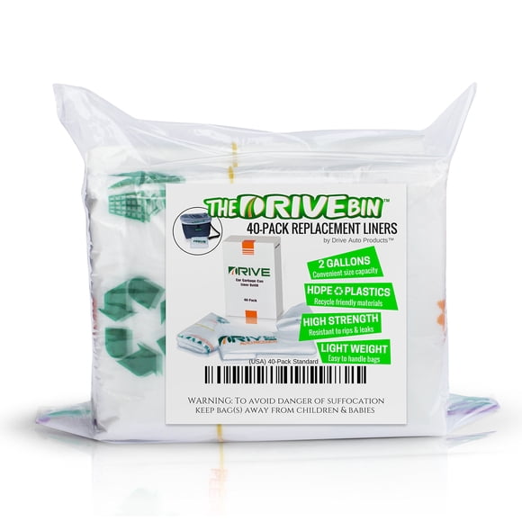Bote de basura para auto DRIVE AUTO plegable con 20 bolsas, a prueba de fugas