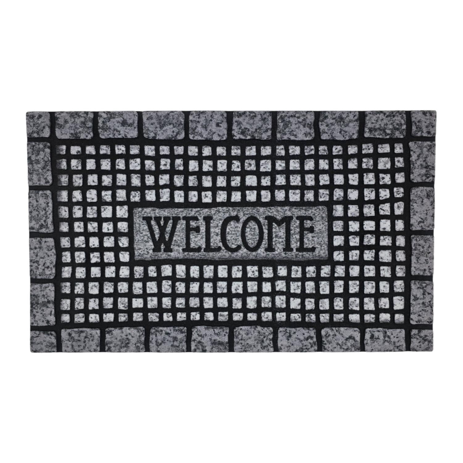 Fliperex - Alfombra Limpiapies Felpudo Alfombra De Entrada Piedras Gris Negro