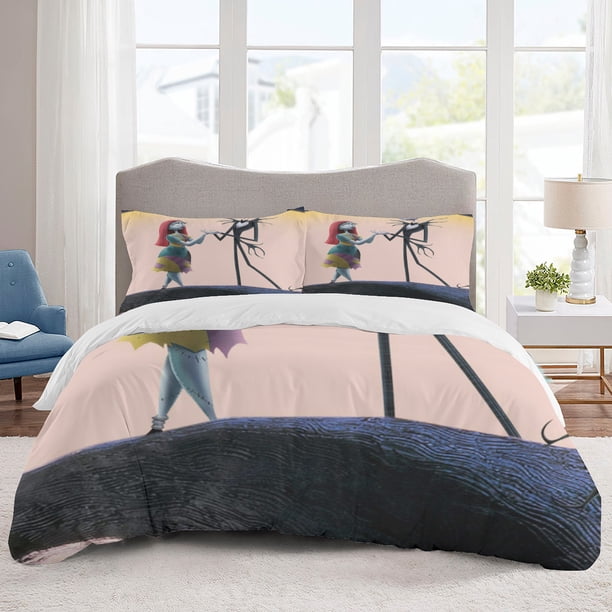 The Nightmare Before Christmas Bedding Sets Cartoon Duvet Cover Lightweight 3 Piece Bet Sets for Kids Boys Girls