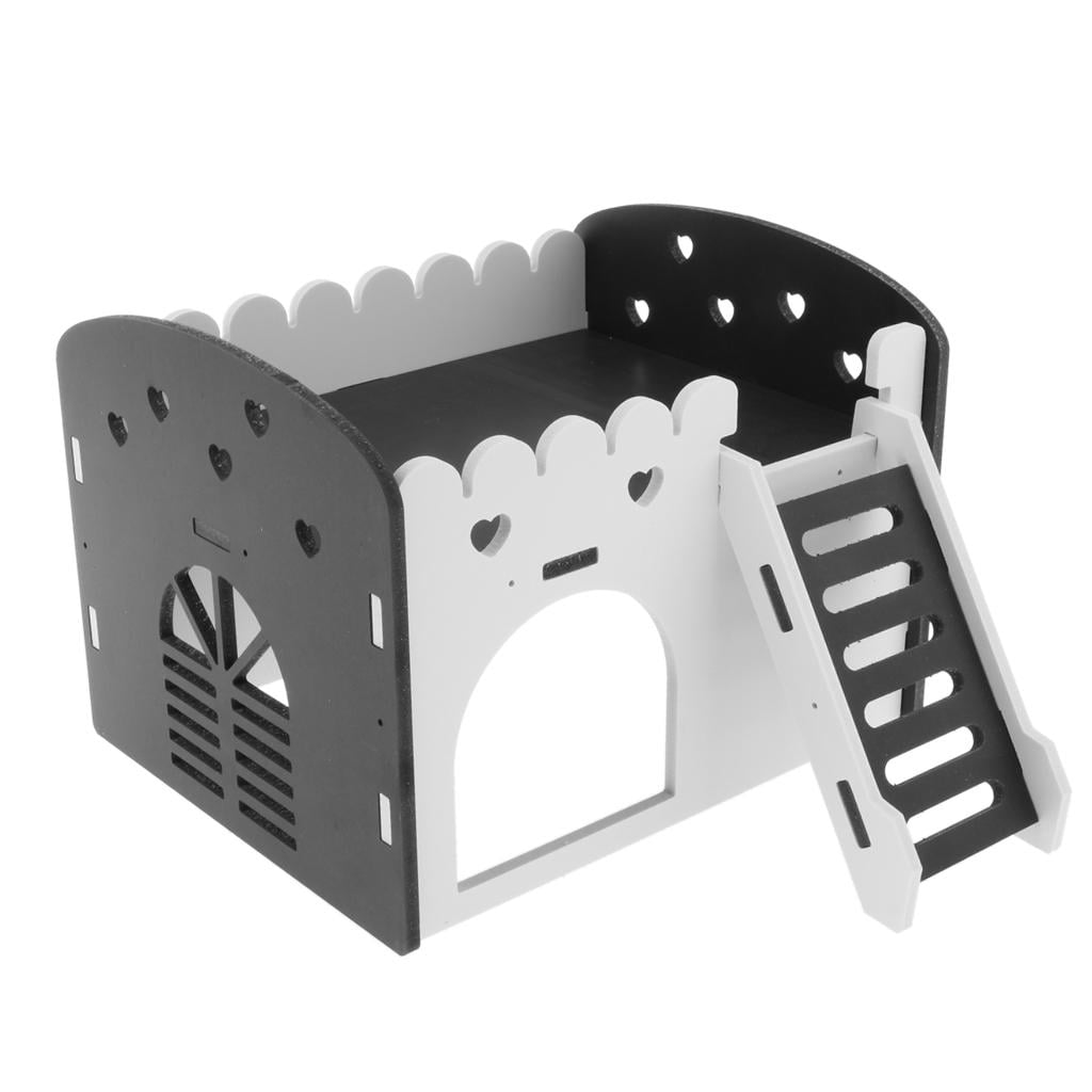 Lindo Dise?o Mini Peque?o Animal Casa de Castillo Hamster Live Play House Negro
