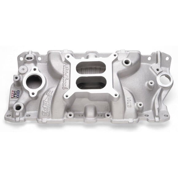 Múltiple de admisión Edelbrock 2701 Performer de aluminio, doble plano